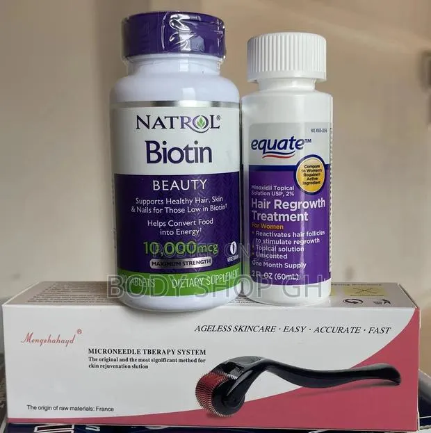 Hair Regrowth Package for Women(Biotin+Roller +Minoxidil) · Photo 1