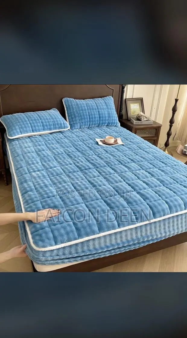 Premium Ultra Soft Pure Cotton Fluffy Mattress Covers(In Diff. Plots · Photo 1