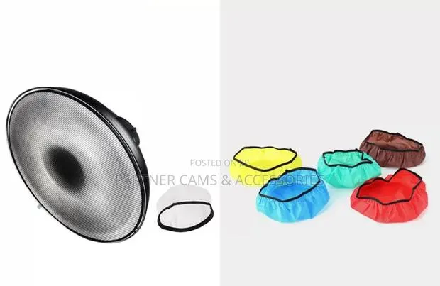 42cm Beauty Dish White and Silver Inner Five Color Gels · Photo 1