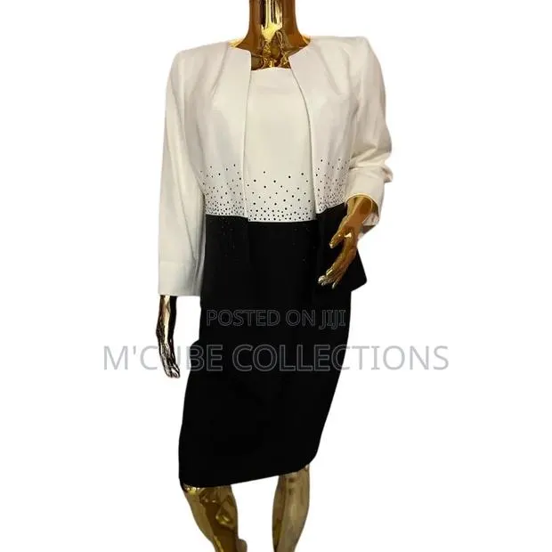Ivory Black Jacket Dress Set by Kasper · Photo 1