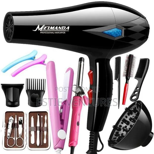 Hair Dryer And Various Styling Accessories. · Photo 1