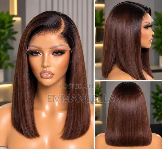 Luxury Reddish-Auburn Straight Human Hair Wig | Sleek Classy · Photo 1