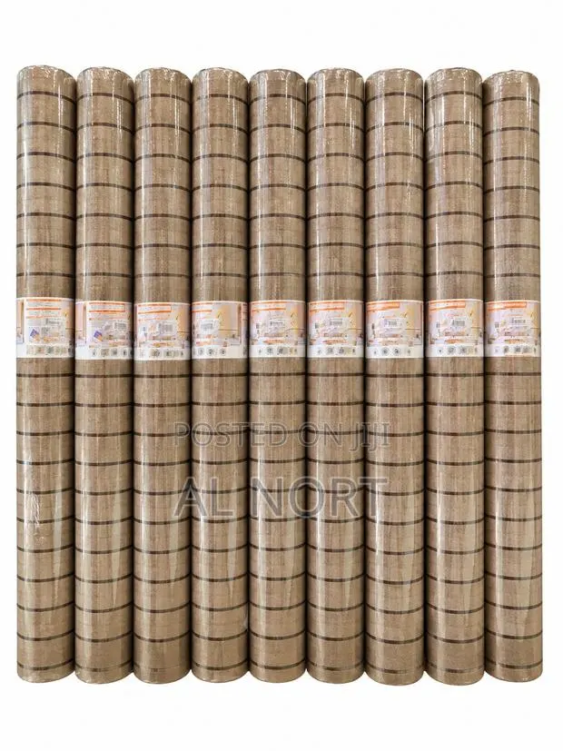 Self Adhesive Wallpaper Roll – Wood Grain Stripe Design – Brown · Photo 1