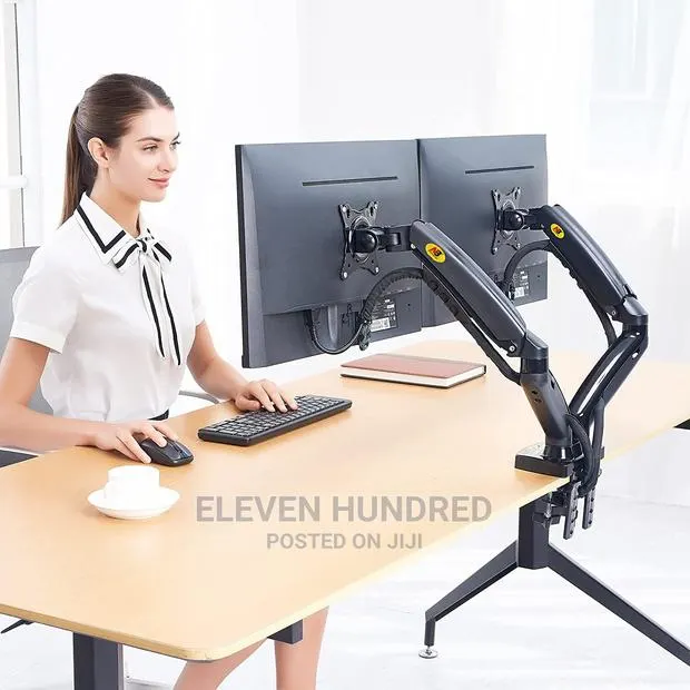 Dual Monitor Desk Mount Stand Full Motion Swivel · Photo 1