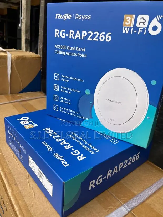 Ruijie Wi-Fi 6 Ax3000 Indoor Ceiling-Mount Access Point Rg-Rap2266 · Photo 1