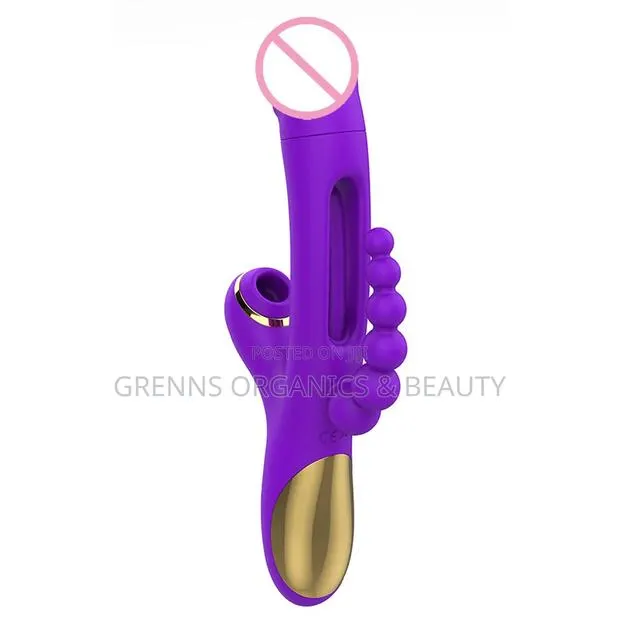 4in1 Suction Flapping G-Spot Anal Beads Vibrator Red or Purple · Photo 1