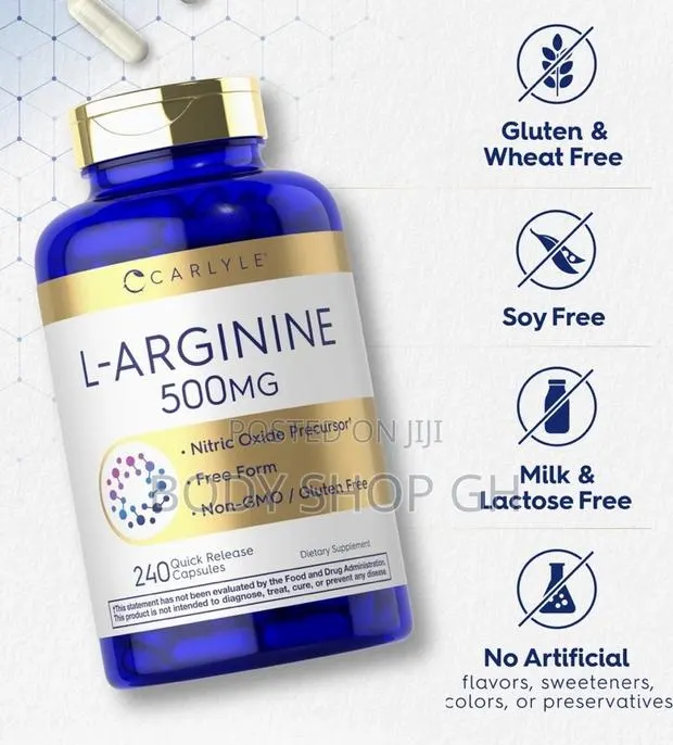L-Arginine Natural Nitric Oxide Booster for Men and Women- 240 Caps · Photo 1