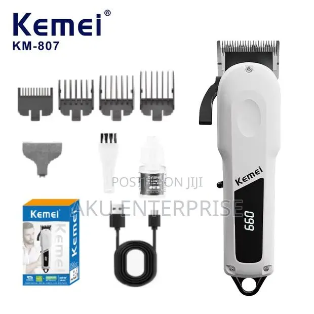 Kemei Multifunctional KM - 807 Hair Clipper - White