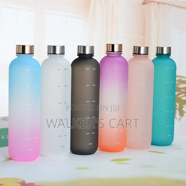BPA-Free 1000ML Frosted Motivational Water Bottle With Time Marker · Photo 1