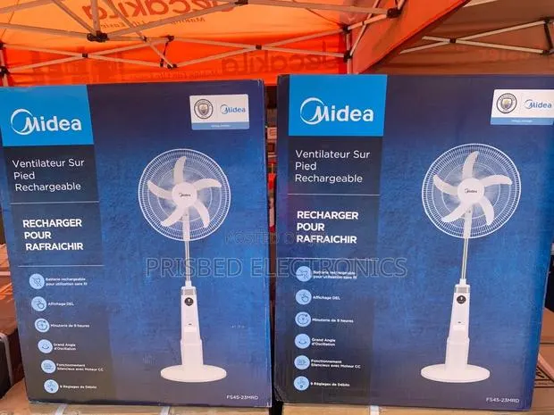 Midea Durable Rechargeable Standing Fan 18" · Photo 1