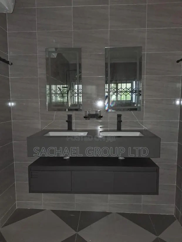 Black Marble Double Sink Cabinet · Photo 1