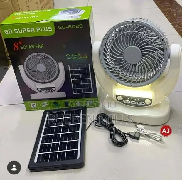 Gd-8028 Gd Super Plus Table/Desk Electric and Solar Chargeable Fan