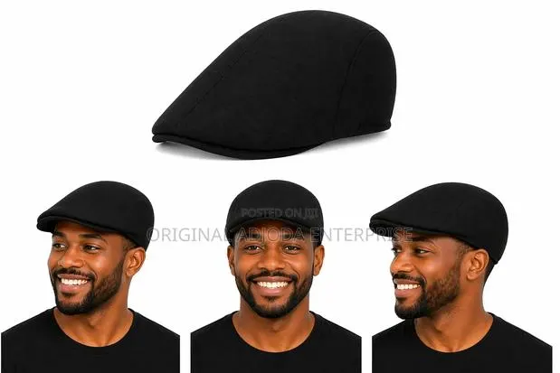 Classic Black Flat Cap – Stylish Casual Baseball Hat for Men Women · Photo 1
