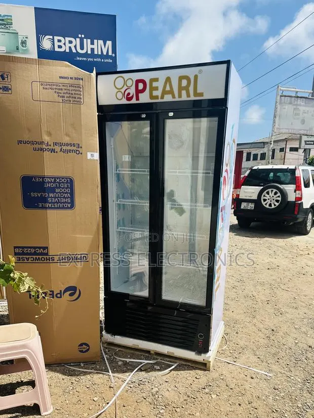 Clean Compact Double Door Fridge Display Pearl PVC-622-2B · Photo 1