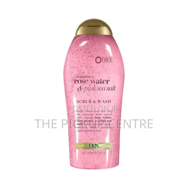 OGX Sensitive+Pink Sea Salt Rosewater Body Scrub Wash 577ml · Photo 1