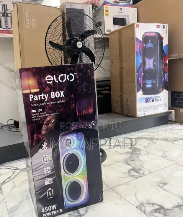 Efficient Eldo Pb2-150 Double 8" Party Box Rechargeable Speaker(Black) · Photo 1