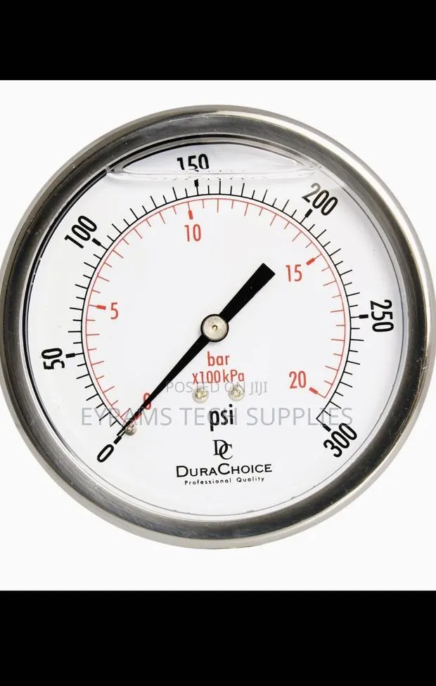 4" Oil Filled Pressure Gauge, SS Case, 1/4" NPT, Center Back Mount · Photo 1