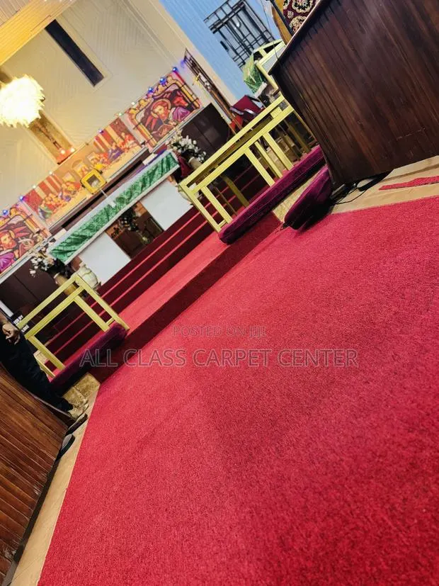 Red Wine Floor Carpet for Church Auditorium