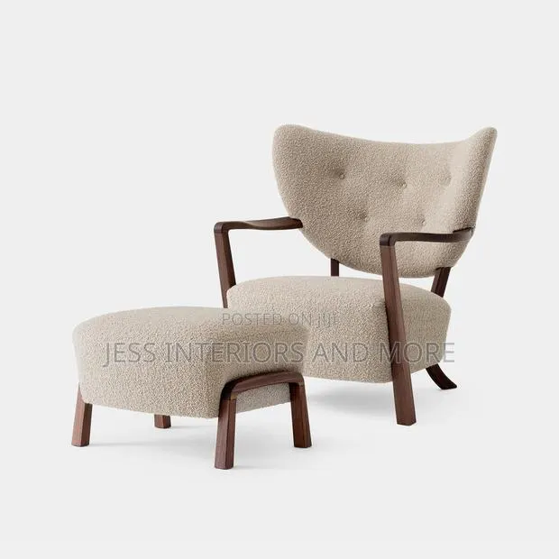 Accent Chair With Solid Wood Frame in Walnut Finish · Photo 1