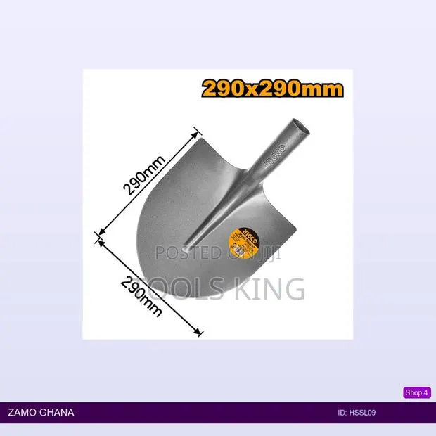 Steel Shovel Head 290x290mm 1kg - Hssl09 · Photo 1