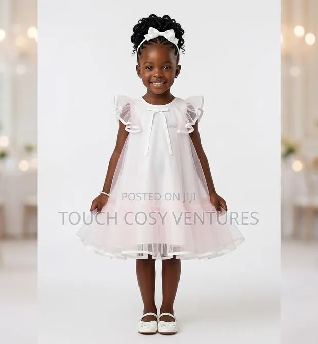Soft Pink Flutter Tulle Party Dress-5 Years · Photo 1