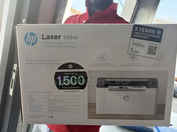 HP 108w Laser Jet Printer With Wi-Fi Print Only Function · Photo 2