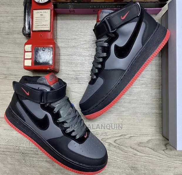 Nike Air Force One Mid Grey Red · Photo 1