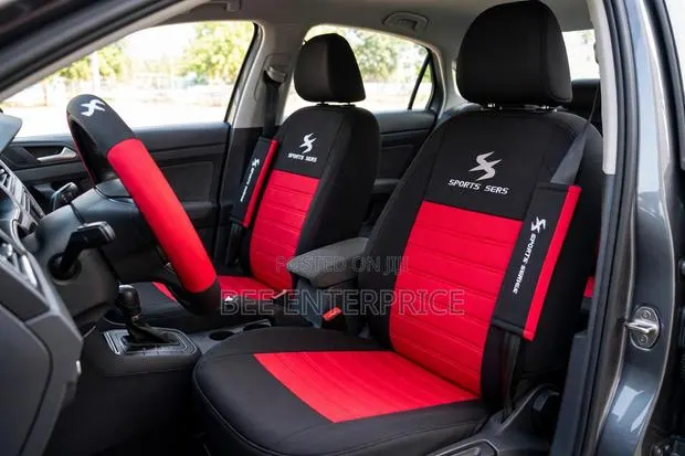 Luxury Car Seat Cover Full Set -Black and Red · Photo 1