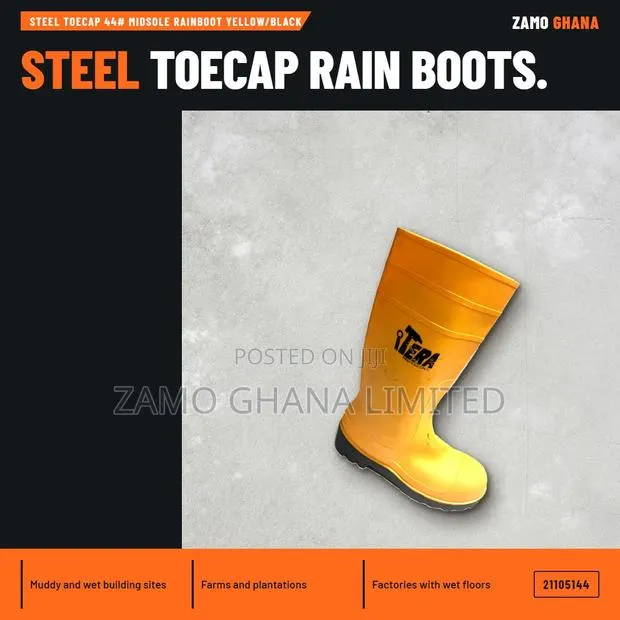 Steel Toecap 44# Midsole Rainboot Yellow/Black - · Photo 1