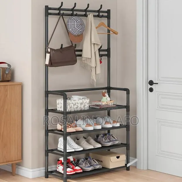 Shoe Rack Plus Hat and Bag Hooks · Photo 1