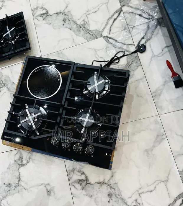 Latest Kenwood 60cm 1 Electric + 3 Gas Hob(Tempered Glass) Black · Photo 1
