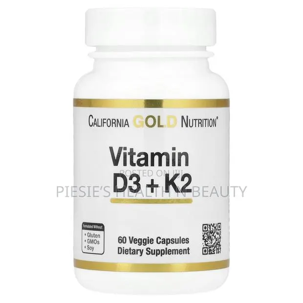 California Gold Nutrition Vitamin D3 + K2, 60 Veggie Capsules · Photo 1