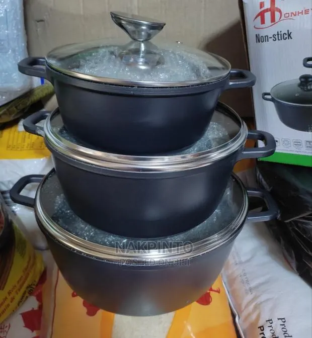 Non Stick Coating Cookware Pots (3 Sets) · Photo 1