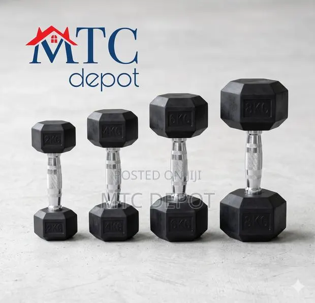 Rubber-coated Hexagonal Dumbbell