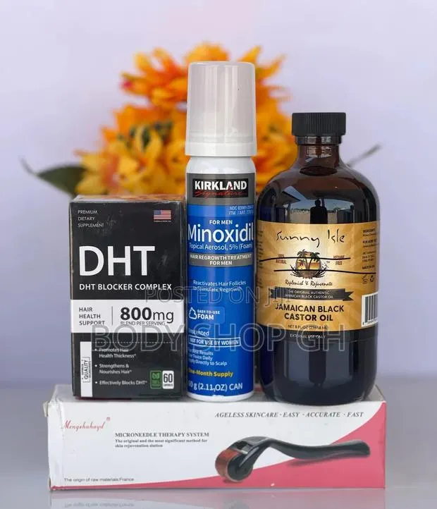 Hairline Set / Minoxidil Foam + DHT Blocker + Roller + Jbco · Photo 1