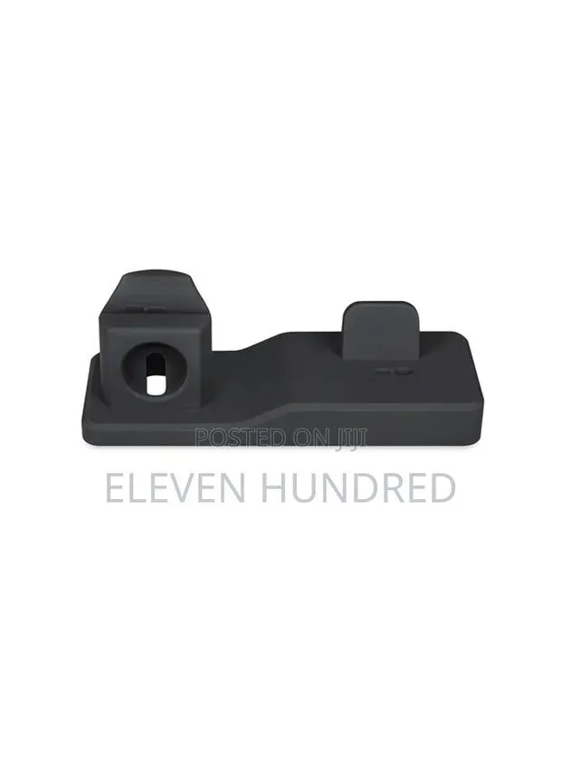 3-in-1 Silicone Stand Holder Charging Dock (Black) · Photo 1