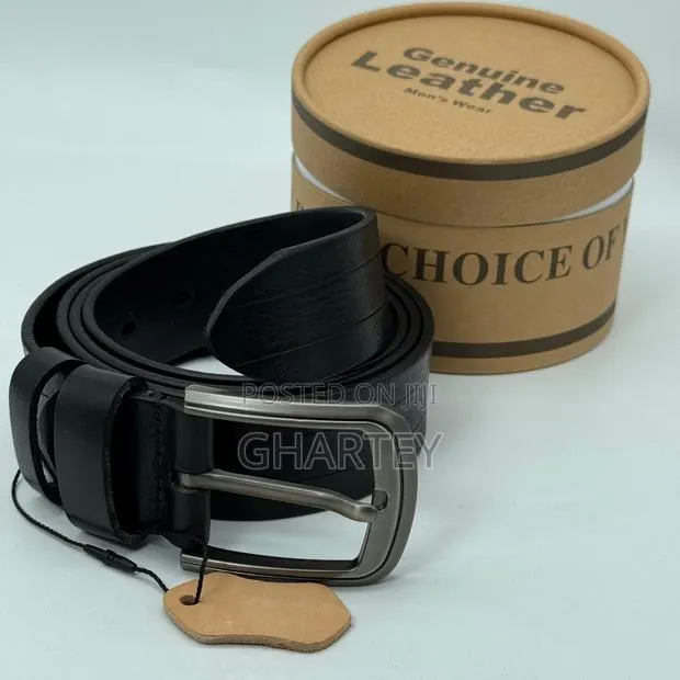 Men’S Premium Simple Buckle Belts || Black · Photo 1