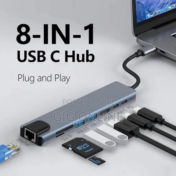 USB-C 8-in-1 Hub Adapter for Laptop · Photo 2