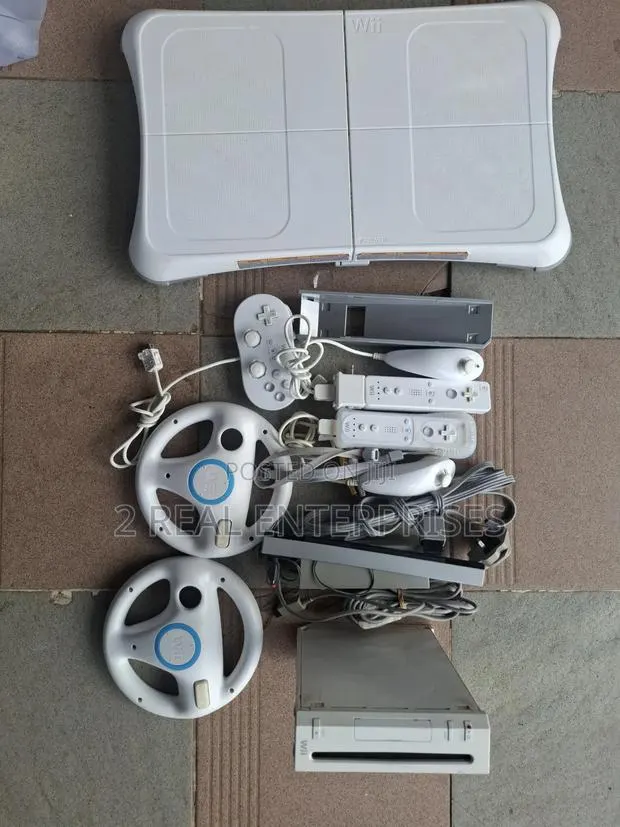 Nintendo Wii Console Bundle W Balance Board Motion Controllers Wheels