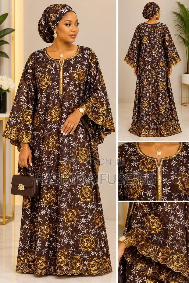 Elegant Brown & Gold Shada Lace · Photo 1