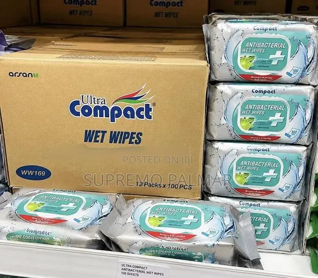Ultra Compact Antibacterial Wet Wipes – 100 Sheets Per Pack · Photo 1
