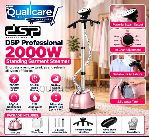 DSP Professional 2000W Standing Garment Steamer · Photo 1