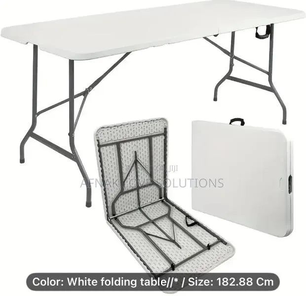 8 Seater White Foldable Table
