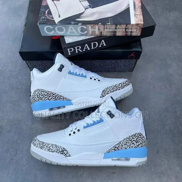 Jordan 3 White and Light Blue · Photo 1