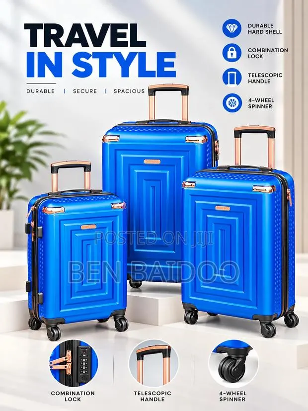 Elegant Plastic Travelling Luggage 3in1 (Modern Designs) · Photo 1