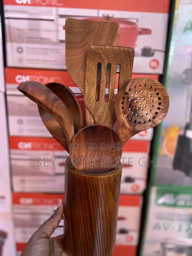 6pcs Quality Bamboo Wooden Ladle Set · Photo 1