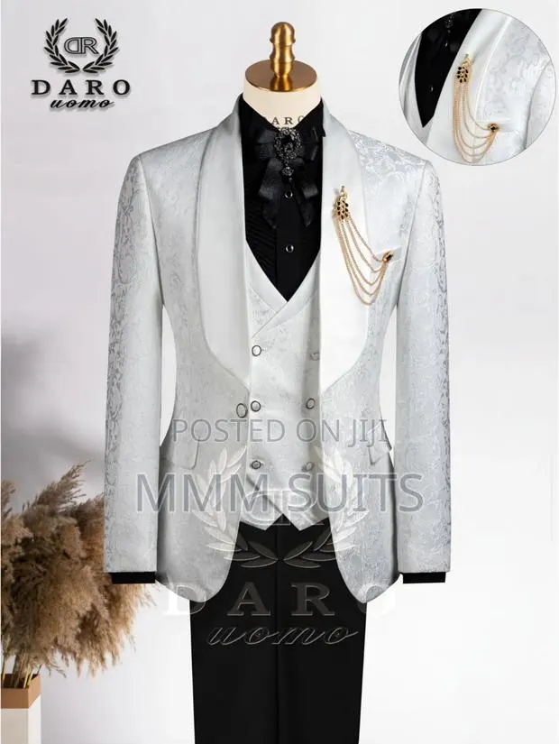 Elegant 3-Piece Daro Turkish Men's Suit in Off-White for Weddings · Photo 1
