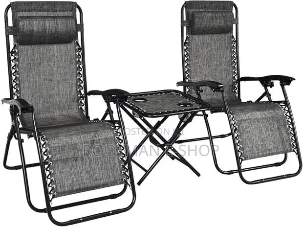 Outsunny 2 Seater Black Foldable Garden Furniture Set · Photo 1