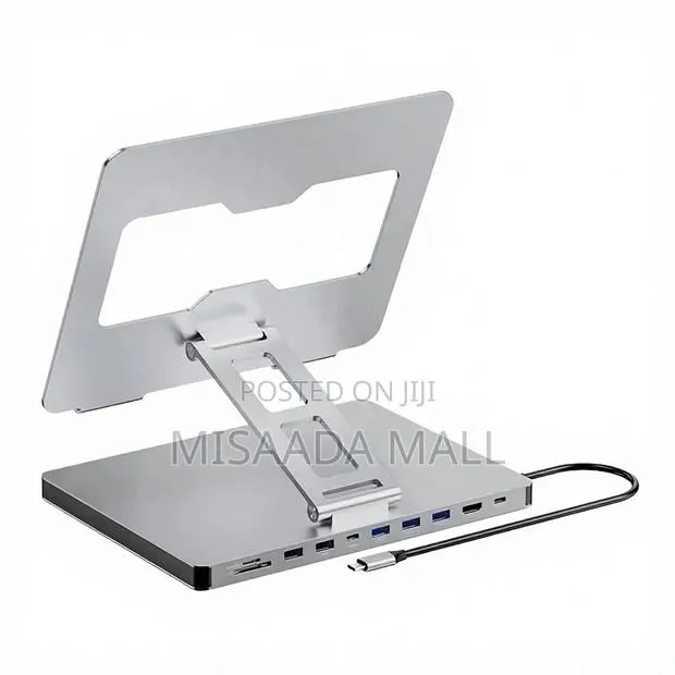 10 in 1 Usb C Docking Station +Laptop Stander Hub · Photo 1