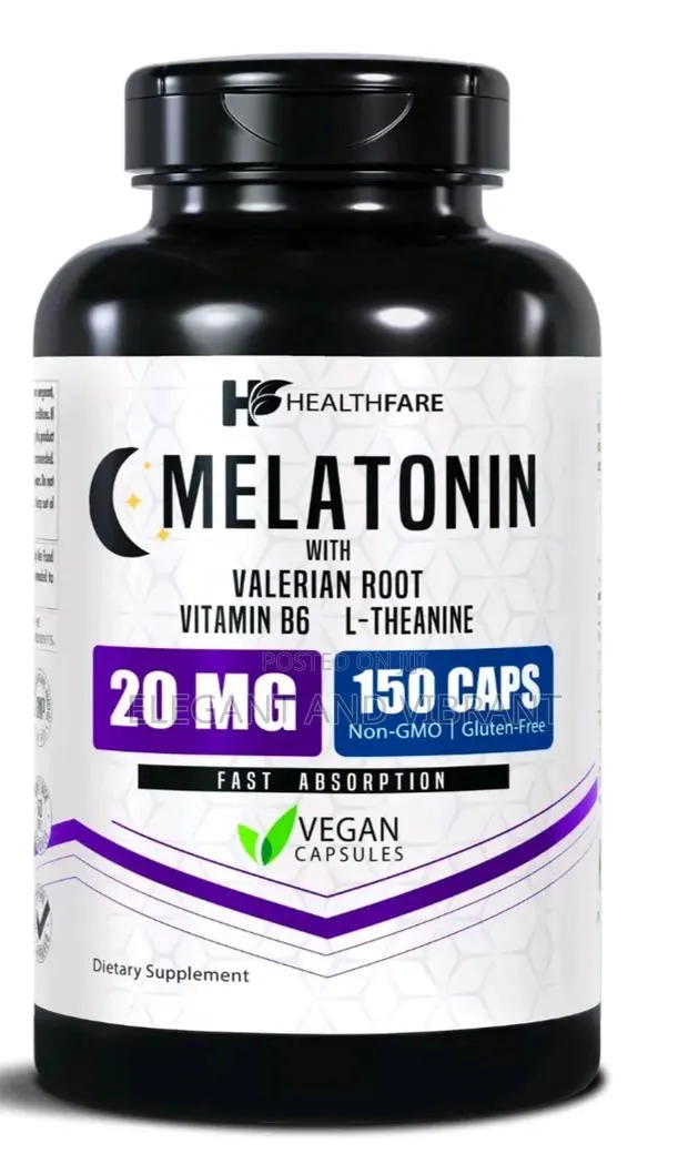Melatonin 20mg 150 Caps With L-Theanine, Valerian Root Vitamin B6 · Photo 1